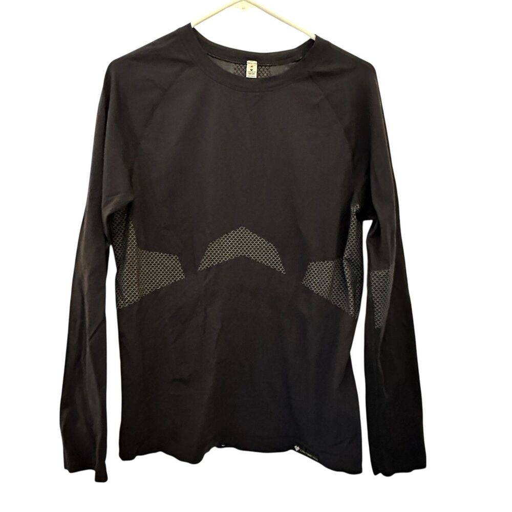 Obermeyer Black Dax Baselayer Stretchy Skiing‎ Long Sleeve Nylon Shirt Size M